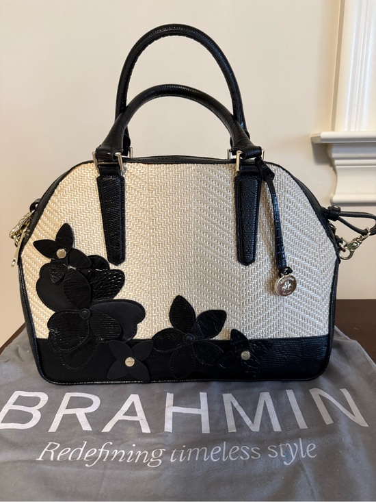Brahmin Handbags - Brahmin Miramonte Black Floral Satchel